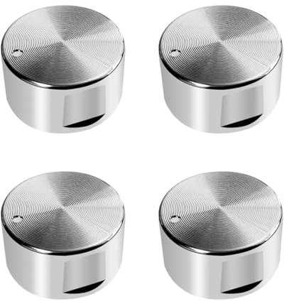 4 Pezzi Manopole Forno, 6 mm Pomello per Fornelli a Gas, piano cottura 4 fuochi gas,Metallo Manopole Forni,Argento Universale pomelli cucina per cucina a gas forno a gas Piano Cottura