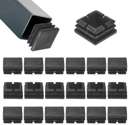 M METERXITY Tubing End Caps 25 x 25mm Square Hole Plugs Inserts 50-Pack | Plastic,for Chair Leg/Bar Stool/Fitness Equipment,Chair Glides Fence Plug Floor Protectors
