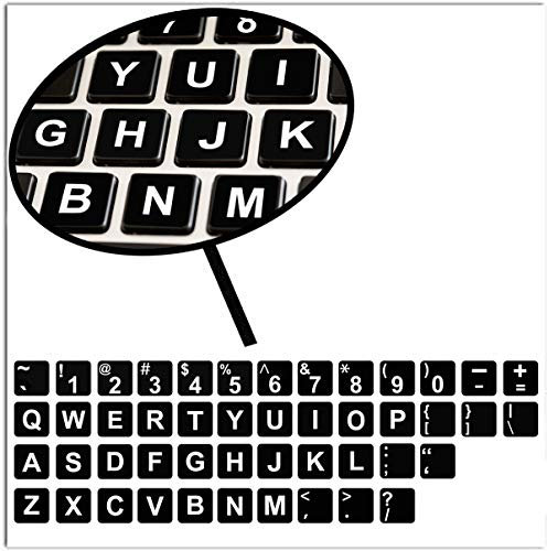 SkinoEu 1 x Englische US Tastaturaufkleber Tastatur Aufkleber Keyboard Stickers für PC Laptop Notebook Computer Schwarz B 244