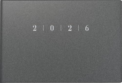 rido/idé Taschenkalender Mod. Septimus '26 | A6 quer, Kunststoff, grau