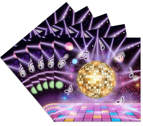 Affivia Servietten Discokugel Deko Bunt 33x33cm, 20 Stück Servietten Disco Party Deko, Retro Disco Dekoration Serviette,Discokugel Papierservietten für Geburtstag,70er,80er,90er Jahre Party Dekoration