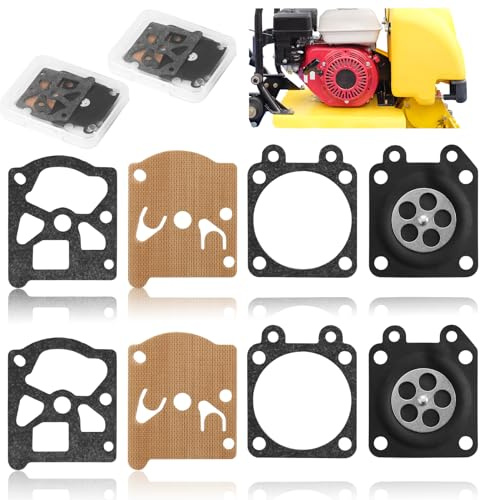 Set 2 Guarnizioni Carburatore Compatibili con Walbro WA WT, Sostituisce D10 WTA, Kit Riparazione per Decespugliatore, Motosega, Soffiatore, Membrana 4x4cm Resistente a Benzina e Calore