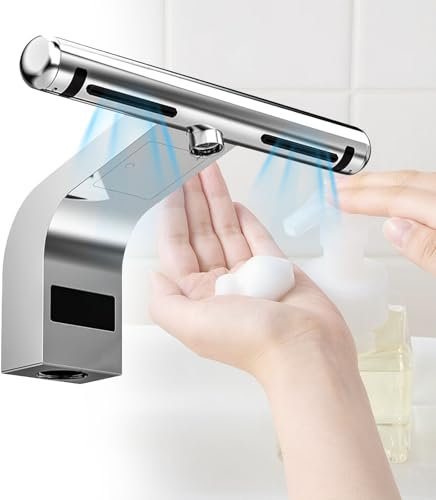 Asciugamani Con Sensore Automatico - Lavaggio E Asciugatura Mani 2 In 1, Rubinetto Per Bagno Con Filtro, Rubinetti Per Lavabo Senza Contatto, Asciugatura Rapida In 10 Secondi