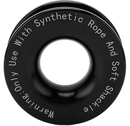 Winch Snatch Recovery Ring Heavy Duty 41000lbs Breaking Strength Aluminum Soft Shackle Recovery Ring for Off Road Rescue Vehicles ATVs SUVs Trucks (Black)