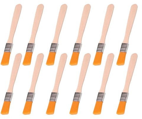12Pcs Small Paint Brushes Small Touch Up Paint Brush 1/2 Inch Brushes with Wood Handle for Furniture Painting Walls Ceilings Woodwork Cabinets Fences Edge Painting Decorating Tool