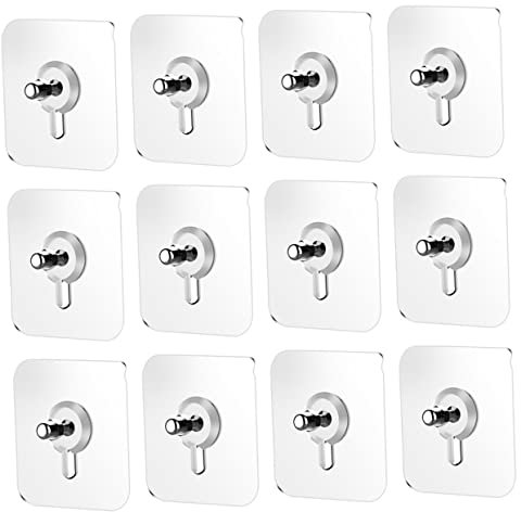 DIYEAH 20Pièces Crochets Adhésifs Traceless avec Vis Fixation Mural Sans Perçage pour Photos Décorations Utilisation Durable