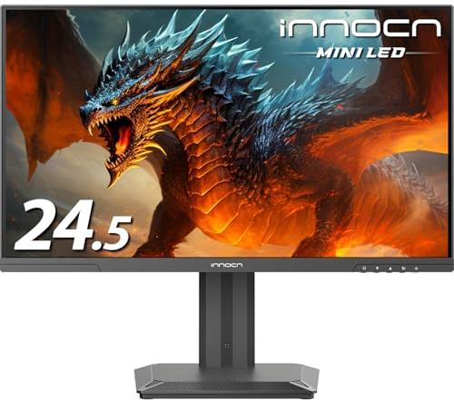 INNOCN 24.5 2K QHD 2560x1440P 240Hz Mini LED Gaming Monitor, Black, 25M2S | Gaming Console Ready, Mini-LED Precisely Local Dimming, Monitor for Mac, HDMI 2.1, DP 1.4, Height Pivot Adjustable Stand