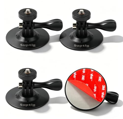 Suptig Flexible Adhesive Sticky Mount Compatible For Gopro Hero 13 12 11 10 9 8 7, Dji Action, Insta 360, Akaso Mount To Helmet, Car, Dashboard, Motorcycle etc.
