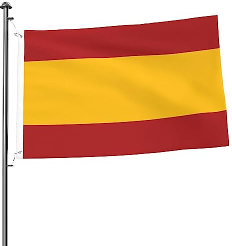 Doble cara Bandera de jardín Bandera de España (sin escudo) Resistente al viento Bandera en poliéster 3x5 Ft para balcón,Decoración exterior