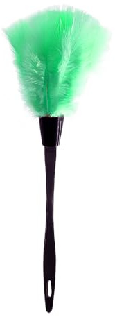 SENRISE, spolverino con piume di tacchino, spolveri per la pulizia con manico, strumento di pulizia per casa, mobili, auto (verde)