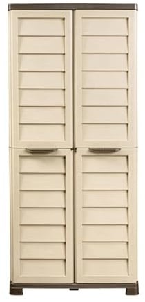 Deconation Armoire Haute De Rangement Extérieure/intérieure - 76 X 46 X H 168 Cm - Beige Et Taupe