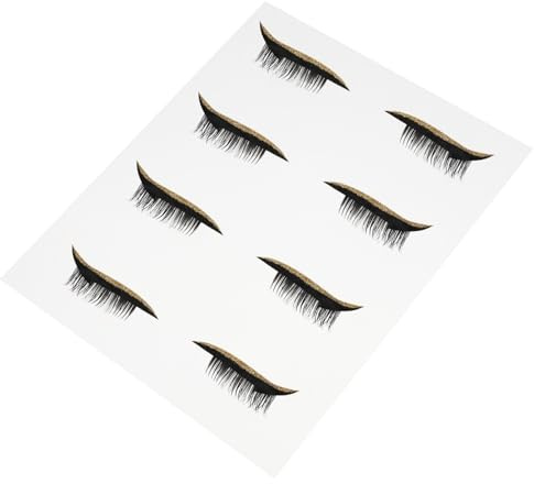 GETAJGHSD 4 Pairs Black Adhesive Eyeliner Sticker Eyelash Strips for Women, Plastic Material with Tear off Easily Feature, for Daily Makeup and Masquerade Balls to Enlarge Your Eyes
