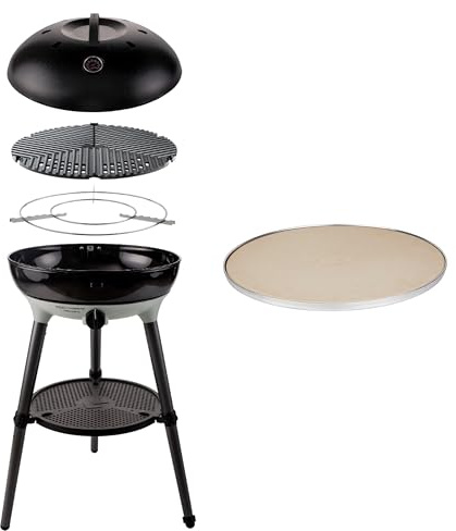CADAC - Carri Chef 50 BBQ 30mBar + Pizza Stone Pro 50 - Griglia portatile con accensione automatica e pietra per pizza - Include borsa per il trasporto - Accessori per campeggio e grigliate