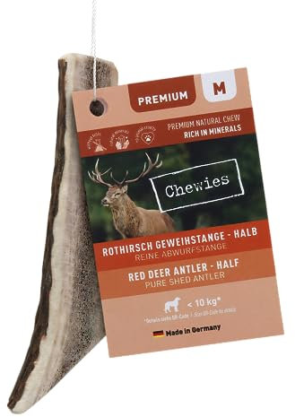Chewies Half Antler Natural Dog Chews Size M (50 - 80g)