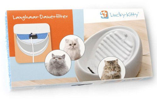Lucky Kitty Filtre longue durée pour fontaine à eau spécial chats à poils longs