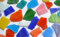 200g (ca. 35 St.) Tiffany-Glas Glasstücke ca. 1-5cm bunt, unbearbeitet, unregelmässige Oberfläche Bruchmosaik