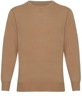 Kashmirtröja för Män, Rund Hals, Beige XL