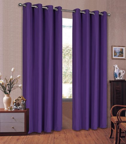 Vorhang Blickdicht Schal, 1 Stück 245x140 (HxB) Matte unifarbene Gardine mit Ösen, Lila Material aus Microsatin Micofaser-Gewebe., 204050