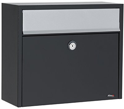 Allux LT150S Postfach F47273 Briefkasten | Wasserdichte Abschließbare Sichere Paketkasten | 330 x 390 x 150 mm | Schwarz und Euro Schloss