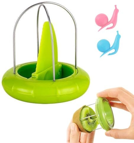 SwirlColor Kiwi épluche légumes en acier inoxydable fruits dénoyautés Peeler Cuisine et 2 pcs Random Couleur Escargot Forme Silicone Suspendus Porte-sachets de thé