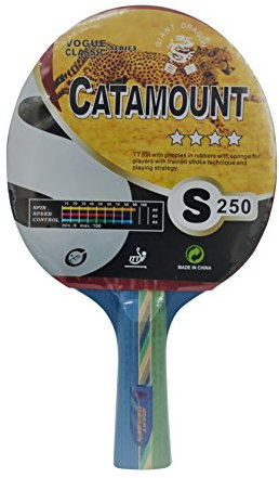 Kounga Table Tennis Racket Giant Dragon Catamount-4 Stars Tischtennisschläger, rot/schwarz, Einheitsgröße