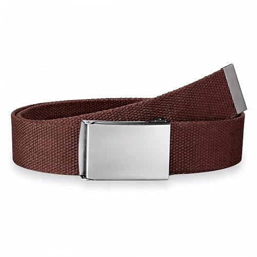 WedDecor Canvas Tactical Belt with Shiny Metal Buckle - Unisex Adjustable Fabric Belt for Men, Women, Sports & Outdoor Fashion Accessories