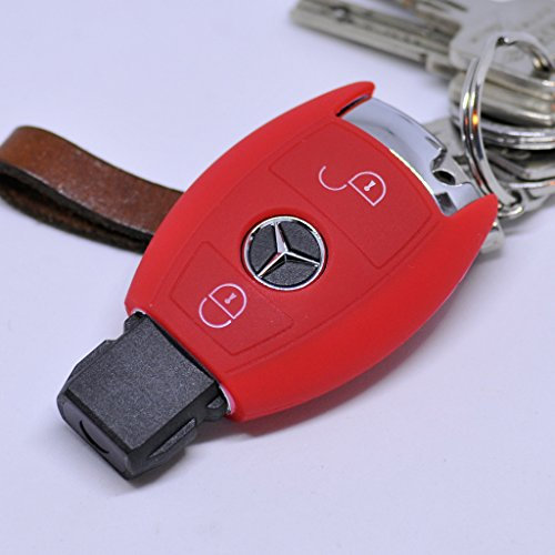 Soft Case Schutz Hülle Auto Schlüssel für Mercedes Benz Sprinter W906 E C-Klasse 2 Tasten Smartkey/Farbe: Rot
