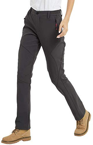 FLYGAGA Pantaloni Trekking Donna Invernali Impermeabile Sci Pantaloni Neve Caldo Pantaloni Softshell Outdoor Arrampicata Escursionismo All'aperto