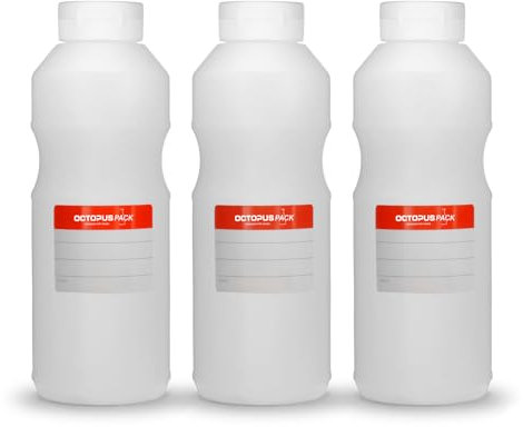 3x Flacons de 500 ml, flacons doseurs avec couvercle à charnière et ouverture en silicone, flacons de ketchup ou de sauce, y compris les étiquettes d'étiquetage
