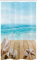 ABAKUHAUS Strand Schmaler Duschvorhang, Sonnenschein Malediven Deck, Badezimmer Deko Set aus Stoff mit Haken, 120 x 180 cm, Pale Brown Beige