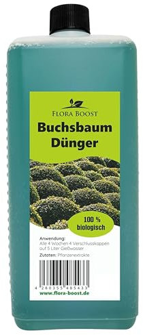 Konfitee Buchsbaum Dünger Flora Boost 500ml I Für bis zu 100L Gießwasser I Für kräftige Blätter & Schutz gegen Schädlinge I Flüssiger Blatt- & Wurzeldünger I 100% natürlicher Pflanzendünger