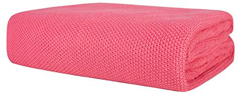 ComfortAce Albufeira Wohndecke 100x150 cm 100% Baumwolle, Azalea Pink