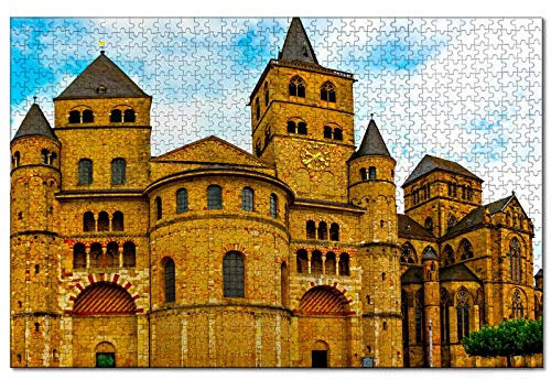 Deutschland Petersdom Trier 1000 Teiliges Puzzle für Erwachsene und Familien Reise Geschenk Souvenir aus Holz 30x20 Zoll
