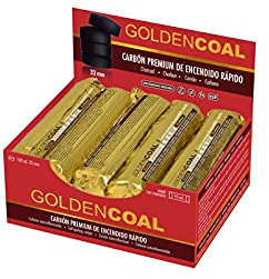 Goldencoal Golden Coal 100 Kohle-Tabletten – nikotinfrei – für Shishas Goldcoal Wasserpfeifen, 33 mm, schnelles Anzünden