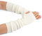 F Flammi Armwärmer aus Kaschmir-Mischgewebe für den Winter, fingerlose Handschuhe, Strickhandschuhe, Handgelenkwärmer mit Daumenloch für Damen, Weiß (42 cm), Medium