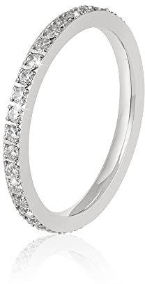GD GOOD.designs Zirkonia Ring für Damen I Verlobungsring Silber Größe 52