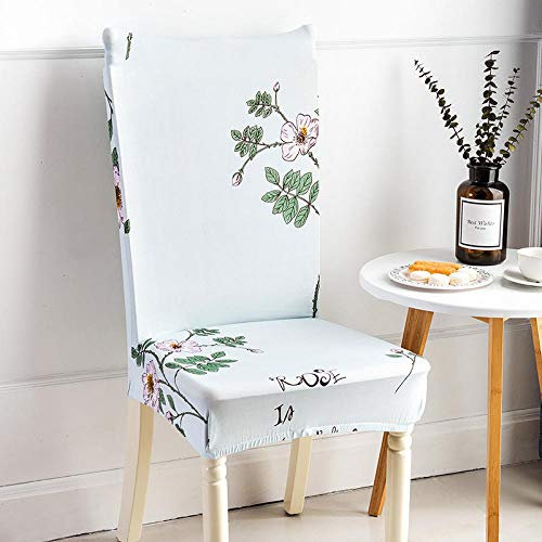 ZZDXL Stuhlhussen Gartenstühle Hellblau Stuhlbezug für Esszimmerstühle,Stuhlhusse Stretch,Stuhlhussen Schwingstuhl Waschbar, Hussen für Stühle Mit Gummiband,Stuhlhusse Moderne(2Stück)