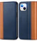 TUCCH Hülle für iPhone 13 Handyhülle iPhone 13 Case mit Ständer [Schützt vor Stößen] [Kartenfach] [TPU] Schutzhülle klappbar kompatibel mit iPhone 13 (6,1 Zoll) Braun-Blau