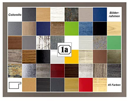 Colorello Deluxe Bilderrahmen Posterrahmen 33x48,3 cm für USA und England Formate Hellgrau Grau mit Antireflex Kunstglas