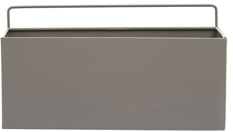 Premier Housewares Small Grey Plant Box/Robust Iron Rectangular Box Planter/Subtly Industrial/Minimal/Grey Finish Tall Planter/Pots For Plants/Dimensions are W30.5 x D14.5 x H15cm