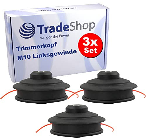 3x Trade-Shop Trimmerkopf/Fadenkopf/Mähkopf M10x1,25mm kompatibel mit Fuxtec MT152E MT152 MS152 MT4in1 MT2in1 CG335 (4-Takt) MFS520 FX-4MS315 (4-Takt)