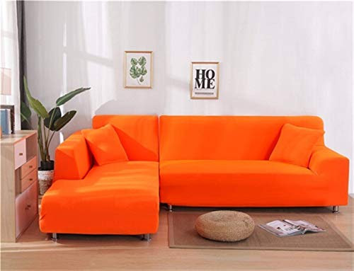 Fest Farbe Enge Wrap Elastic-Sofa-Abdeckung benötigt 2 Stück bestellen Sofa-Abdeckung Wenn L-Stil-Ecksofa Capa De Sofa Sofabezug 226 (Color : Orange, Specification : 2 Seat 145 185cm)