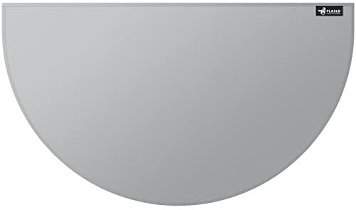 FLASLD Tapis de cheminée Ignifuge 61 x 104 cm, Demi-Rond, protège Les sols des étincelles, braises, Gris