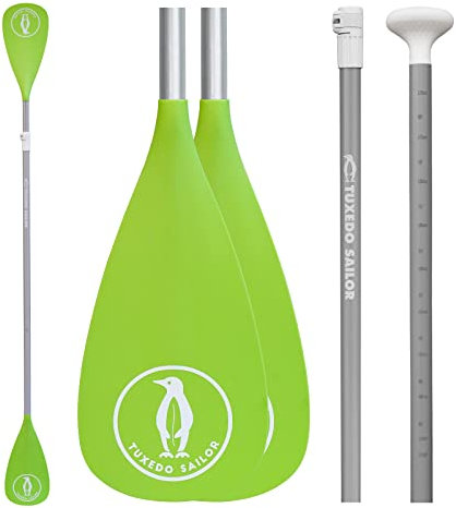 Tuxedo Sailor Sup Paddles – 3 Piezas de Remo Ajustable – Palas de Tabla de Remo Ligeras y flotantes – Duradero y almacenable – Hojas de Nailon reforzadas