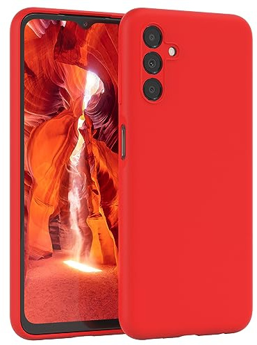 EAZY CASE Premium Silikon Handyhülle kompatibel mit Galaxy A13 4G Slimcover mit Kameraschutz und Innenfutter, Silikonhülle, Schutzhülle, Bumper, Handy Case, Hülle, Softcase, Rot