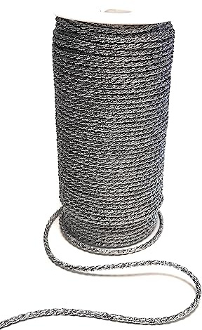 s.dekoda Kordel 100m x 4mm Silber Lurex XXL - Rolle Drehkordel Dekoband Kordelband Kordelschnur