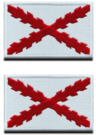 2 St. Kreuz de Burgund Flagge Patch - Taktisch Burgundy Emblem Bestickter Aufnäher mit Verschluss, Militär Bänder für Reisen Rucksäcke Kleidung Uniform Weste Armband