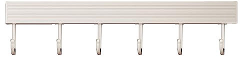 MIXCUT Aluminum Kitchen Hook Rack Wall Mounted Kitchen Hook Rack Space Aluminum Kitchen Utensils Hanger Punch Spoon Shovel Chopping Board Storage Rack White (6 Hooks 30cm)