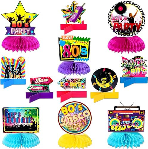 Zepitniy 12 Pièces Décorations de Fête Années 80,Decoration Annee 80丨Deco Annee 80 pour Fête Années 80