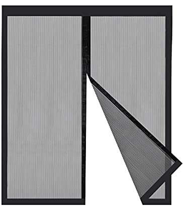 Sekey 488x213cm Tendina Magnetica per Zanzariera, Ideale per Porte da Balcone, Cantine, Terrazze (Ritagliabile in Altezza e Larghezza), Facile da Montare, Colore: Nero